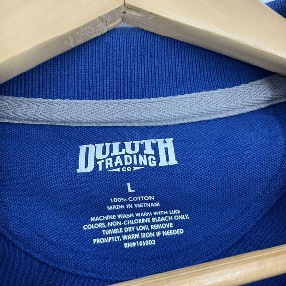 Duluth Trading Shirt Size Large Mens Blue No Polo Relaxed Fit Short Sleeve Pique - Picture 3 of 6